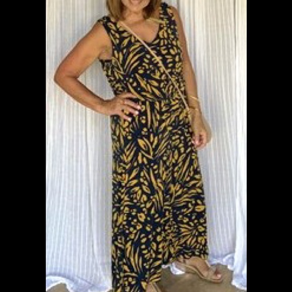 Nicole Miller Pants - Blue-Gold Jumper 1 piece, sleeveless w/blouson